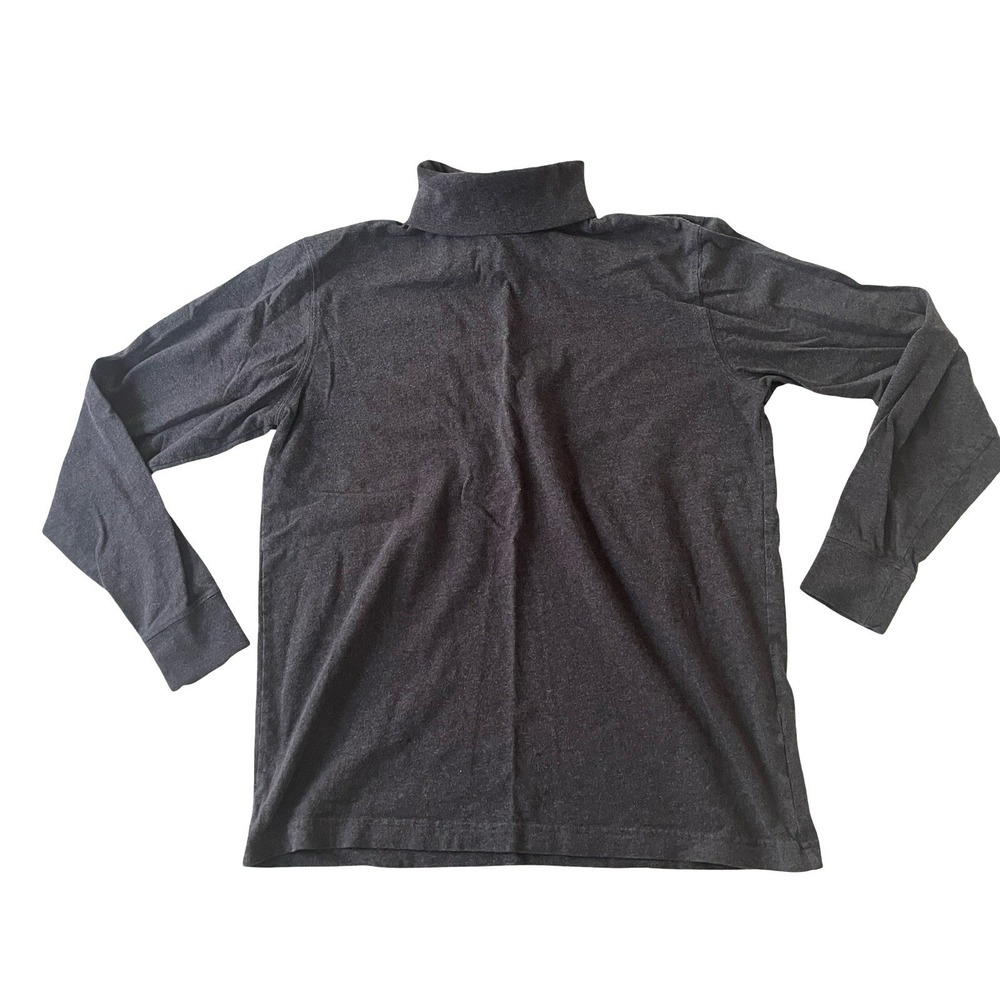 Lands' End Men's Size S 34-36 Dark Gray Turtleneck Long‎ Sleeve T-Shirt Cotton